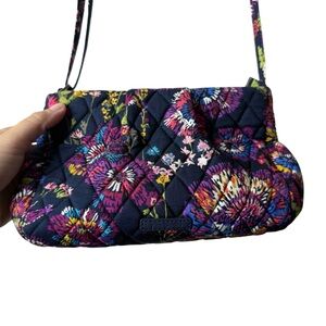 Vera Bradley Midnight Flowers Alex Crossbody Quilted Purse